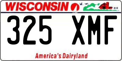 WI license plate 325XMF