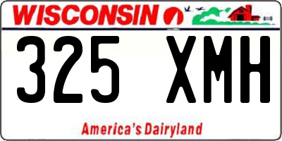 WI license plate 325XMH