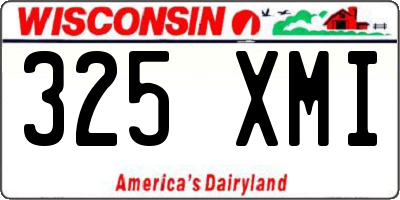 WI license plate 325XMI