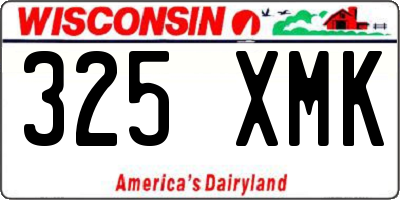 WI license plate 325XMK