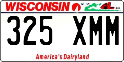 WI license plate 325XMM