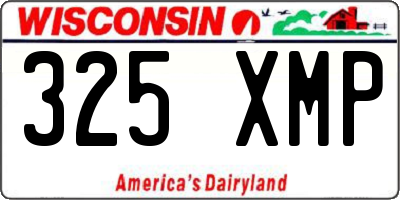 WI license plate 325XMP