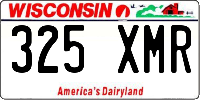 WI license plate 325XMR