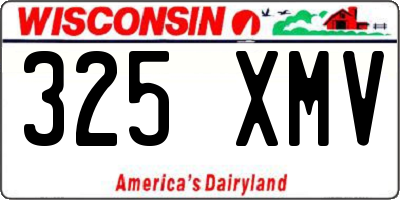 WI license plate 325XMV