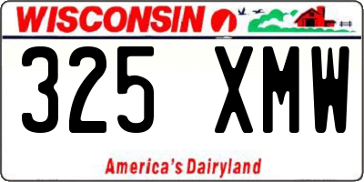 WI license plate 325XMW