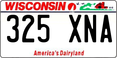 WI license plate 325XNA