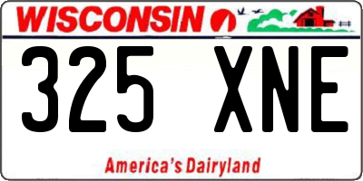 WI license plate 325XNE