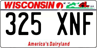 WI license plate 325XNF
