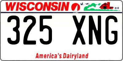 WI license plate 325XNG