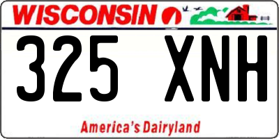 WI license plate 325XNH