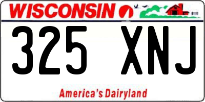 WI license plate 325XNJ