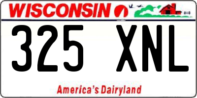 WI license plate 325XNL