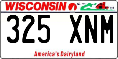 WI license plate 325XNM