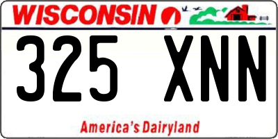 WI license plate 325XNN