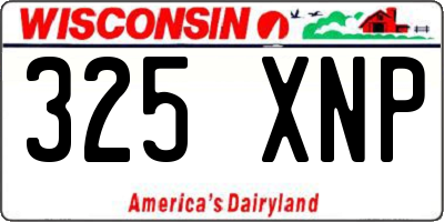 WI license plate 325XNP