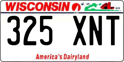 WI license plate 325XNT