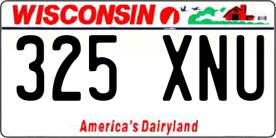 WI license plate 325XNU