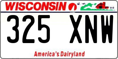 WI license plate 325XNW