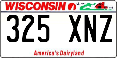 WI license plate 325XNZ