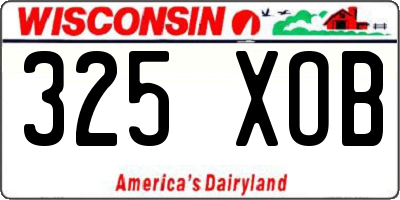 WI license plate 325XOB