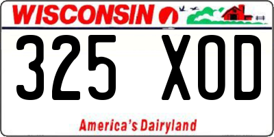 WI license plate 325XOD