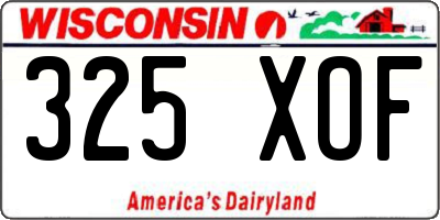 WI license plate 325XOF