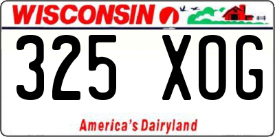 WI license plate 325XOG