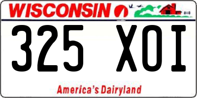 WI license plate 325XOI