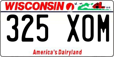 WI license plate 325XOM