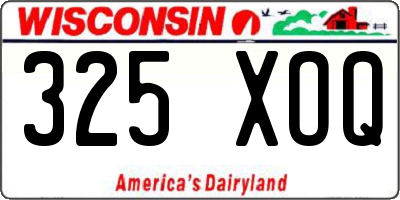 WI license plate 325XOQ