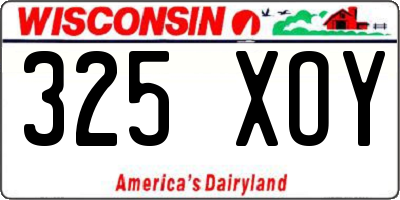 WI license plate 325XOY