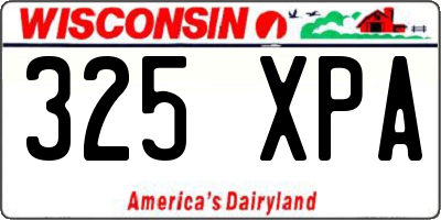 WI license plate 325XPA