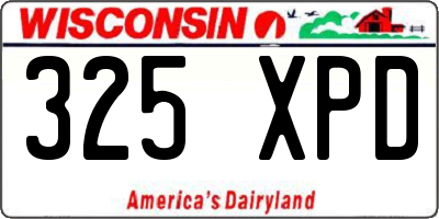 WI license plate 325XPD
