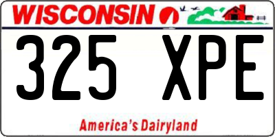 WI license plate 325XPE