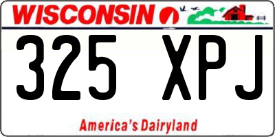 WI license plate 325XPJ