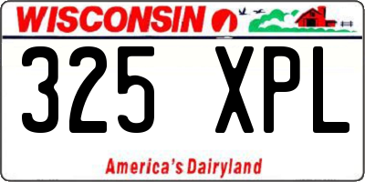 WI license plate 325XPL