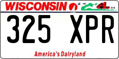 WI license plate 325XPR
