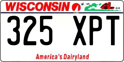 WI license plate 325XPT