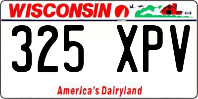 WI license plate 325XPV