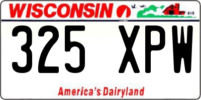 WI license plate 325XPW