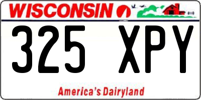 WI license plate 325XPY