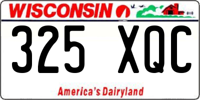 WI license plate 325XQC