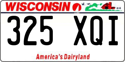 WI license plate 325XQI