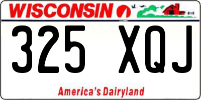 WI license plate 325XQJ