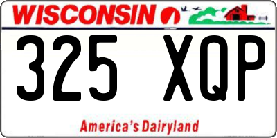 WI license plate 325XQP
