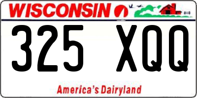 WI license plate 325XQQ