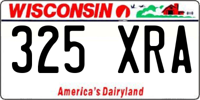 WI license plate 325XRA