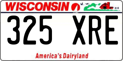 WI license plate 325XRE