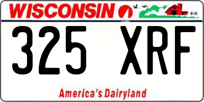 WI license plate 325XRF