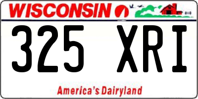 WI license plate 325XRI